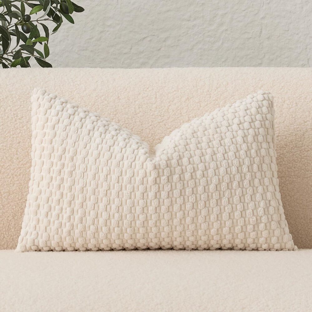 3628 UGASA 14x24 Inch Pillow Cover Pack of 1 Soft Boho Stripe Corduroy Long